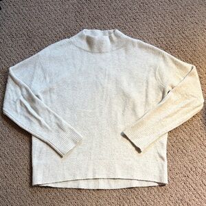 Uniqlo Oatmeal Mock Turtleneck Wool Blend Sweater